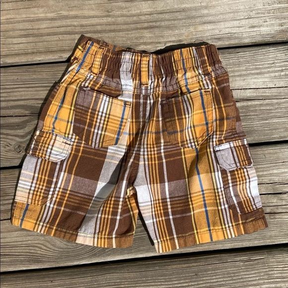 ***4/$20 BABY BOY ORANGE PLAID SHORTS 18 mos - Picture 2 of 6